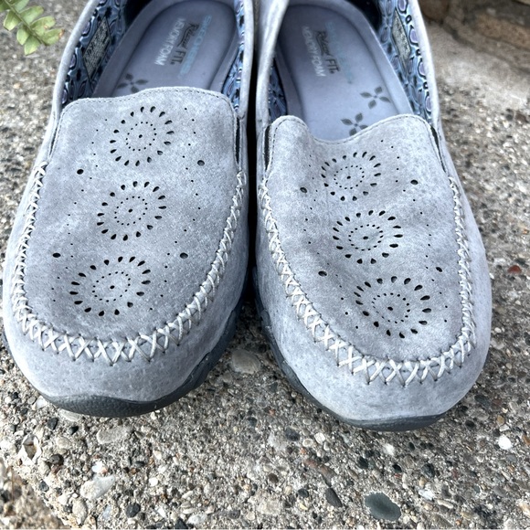 SKECHERS Grey Suede Bikers Expressway Slip Ons Womens Sz 10 Loafer Moccasin - Picture 5 of 14